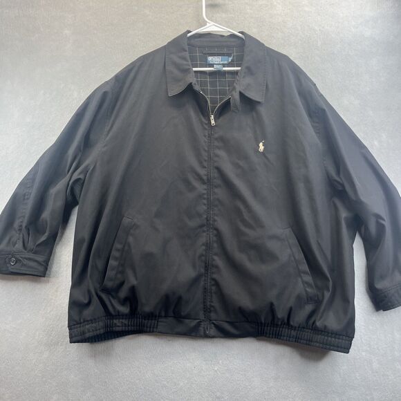 Polo Ralph Lauren Bi Swing Jacket Men Sz 4XB Big Black Lined Pony Collar